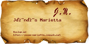 Jónás Marietta névjegykártya