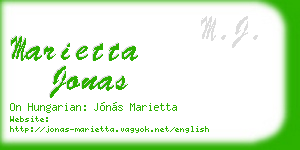 marietta jonas business card